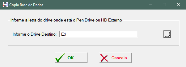 base de dados em pen drive