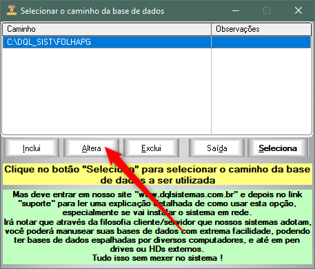 base de dados em pen drive