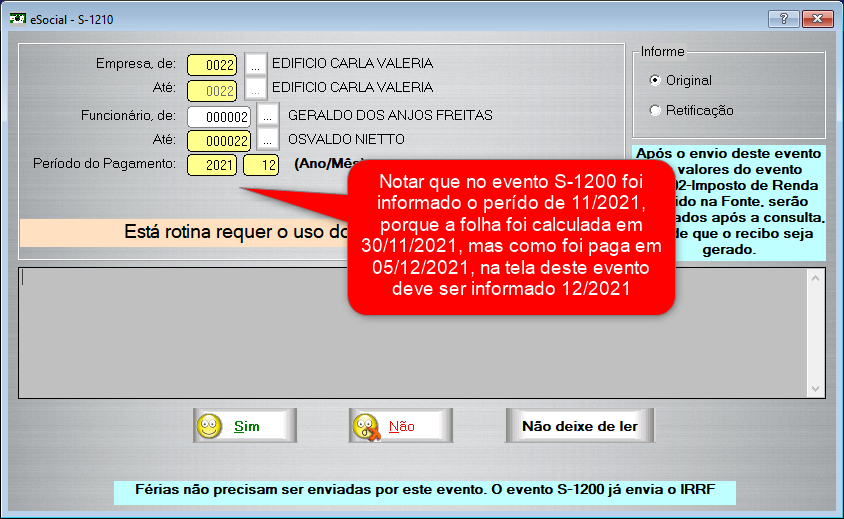 evento S1210