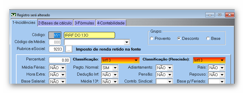verba inss 13o